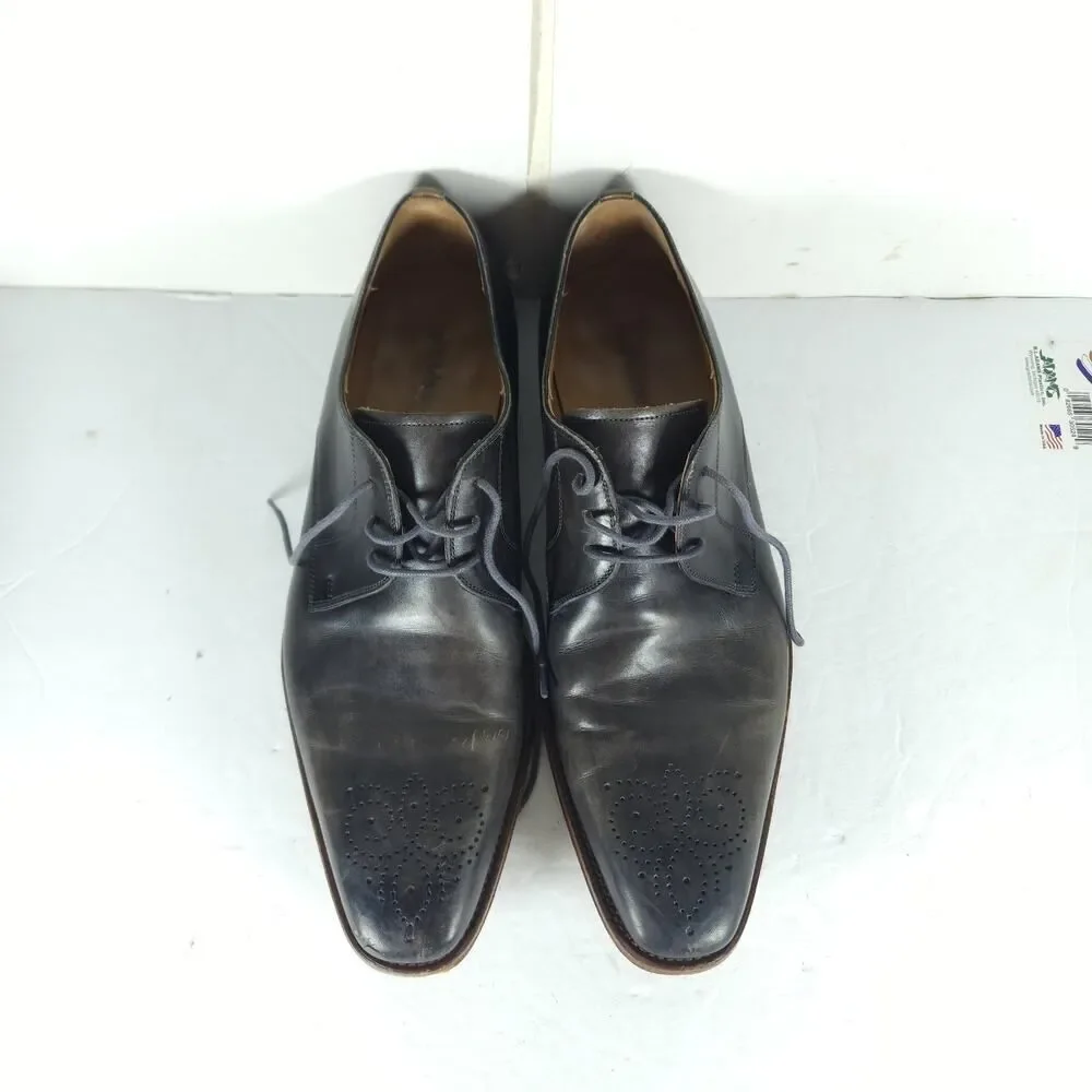 Magnanni Men's Gerardo US10M brown Leather Medallion Toe Oxfords Derby Shoes